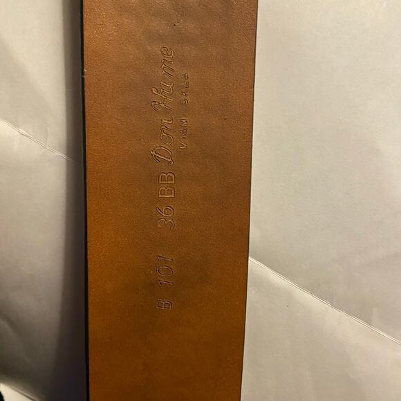 Leather Belt 36BB Don Hume Miami, Okla Hand Tooled Black Unfinished - Picture 5 of 15